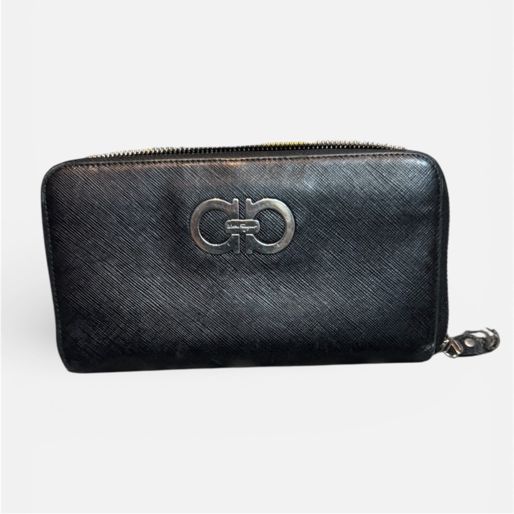 Salvatore Ferragamo Black Leather Wallet